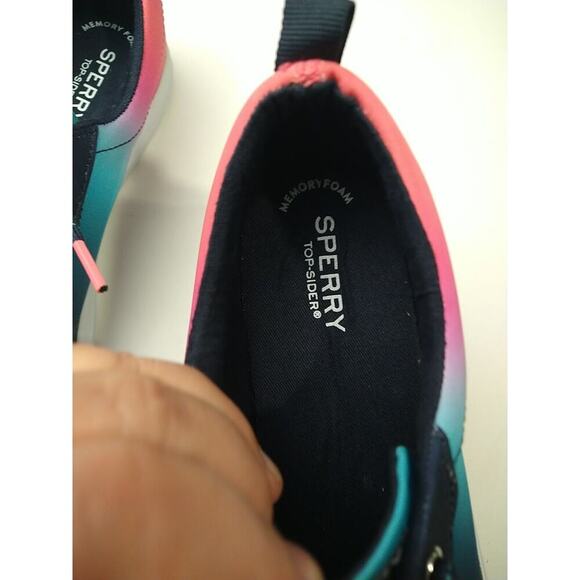 Sperry Woman 5.5M Crest Vibre Blue Ombre Sneakers Top Sliders - Picture 4 of 10